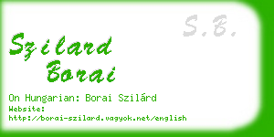szilard borai business card