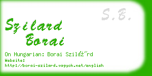 szilard borai business card